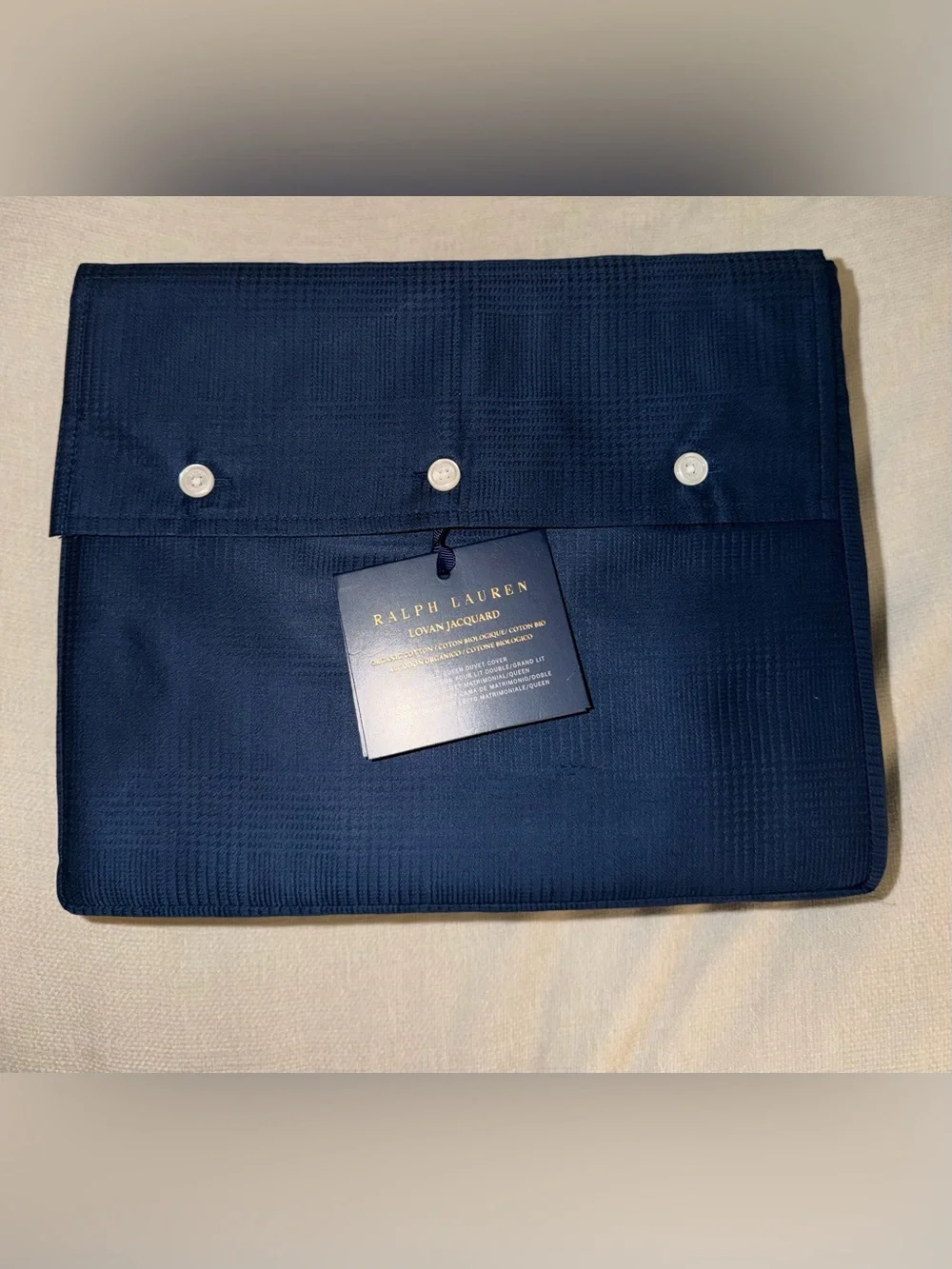 Ralph Lauren Navy Organic Cotton Duvet Cover